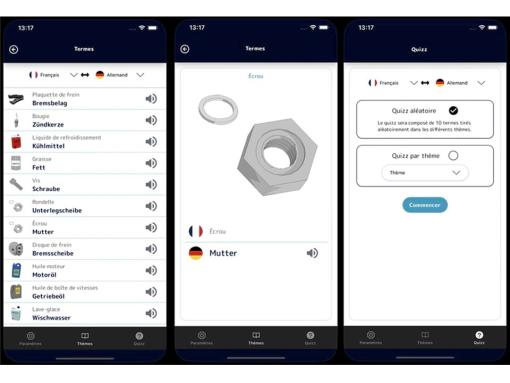 Captures d'écran de l'application Autolingo