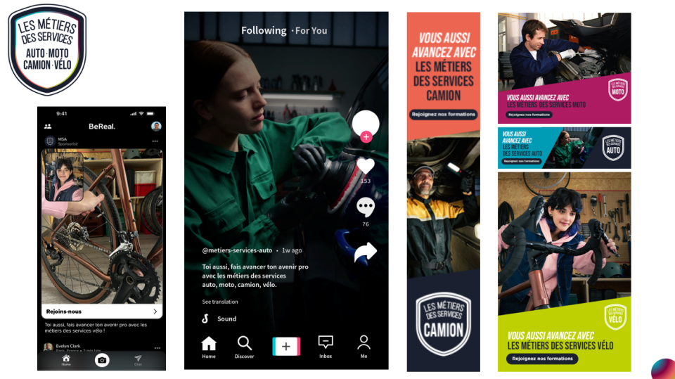 Vue des médias de la campagne Nos métiers font avancer